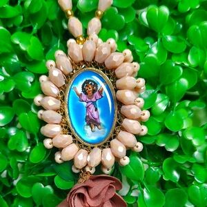 Elegant Beaded Pendant Necklace / Car Rosary Double Sided